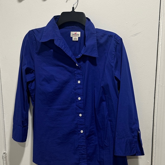 Women's Blue Button Down Shirt - Picture 1 of 4